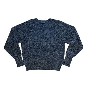 Parkhurst Made in Canada Marl Knit Sweater Navy Blue White Men’s L XL